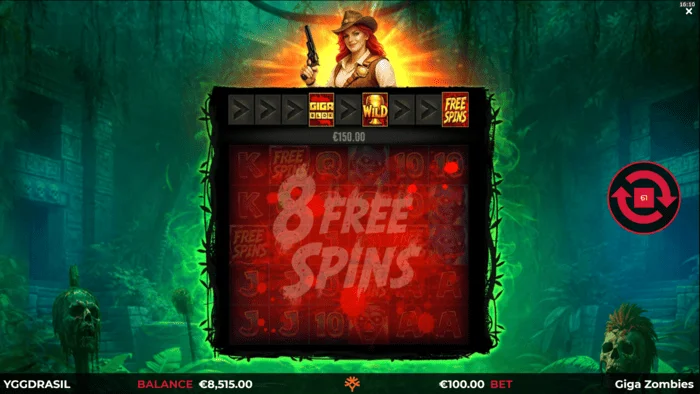 Giga Zombies - početak besplatnih okretaja